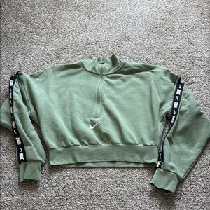 NIKE Green Cropped 1/4 Zip Sweatshirt